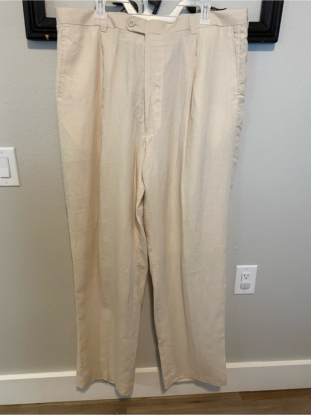 Vintage Inserch Men’s Beige Dress Pants 100% linen